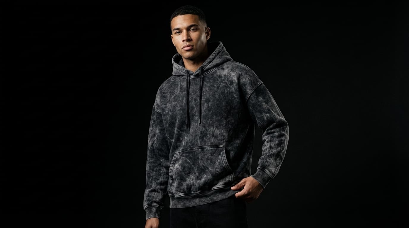 Acid-wash hoodie